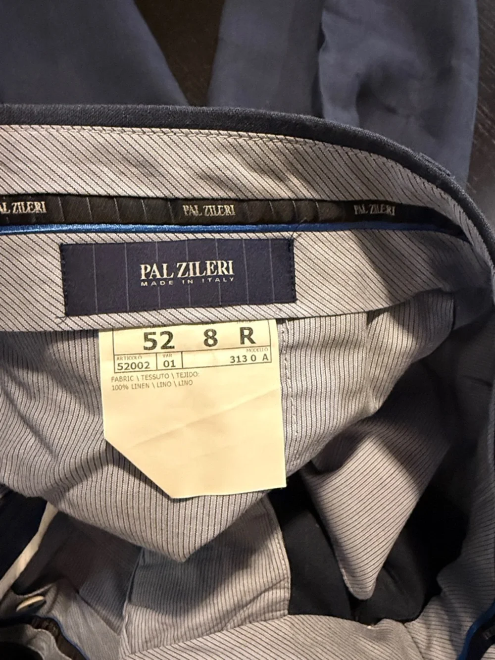 Pal Zileri Navy Linen Dress Trousers Italian 52
